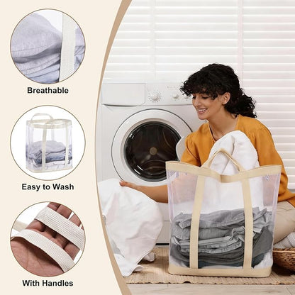 uxcell Collapsible Laundry Basket, Mesh Hamper - Image 6