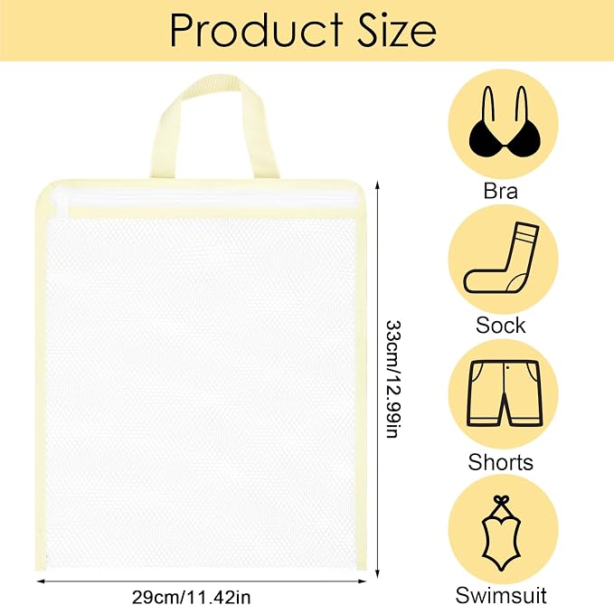 2 Pcs Small Mesh Laundry Bags for Delicates, Hanging Lingerie Wash Bags - Image 2