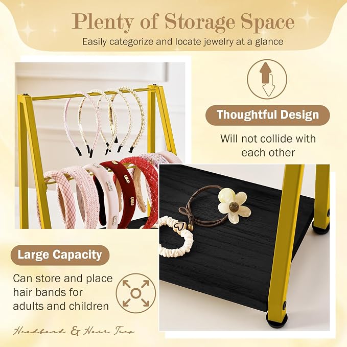 Headband Holder Organizer Metal 2-Tier Display Stand - Image 5