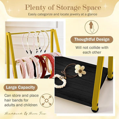Headband Holder Organizer Metal 2-Tier Display Stand - Image 5