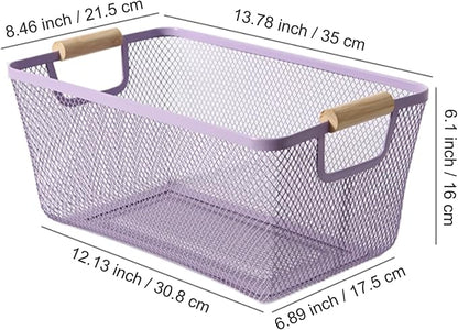 AJIODA Metal Mesh Steel Basket, Large Wire Storage Organizer Basket - Image 2
