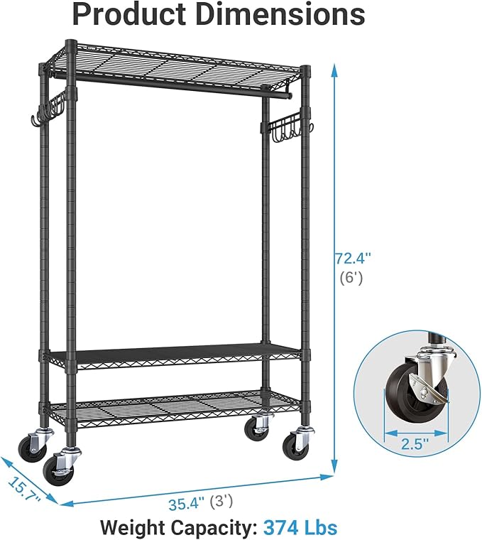 VIPEK R3 Heavy Duty Garment Rack - Image 5