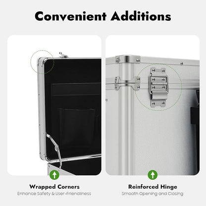 Locking Rolling File Box with Wheels, 19.2" L Portable Aluminum Alloy Storage - Image 6