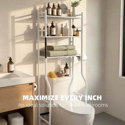 GloTika 3-Tier Over Toilet Storage, 150lb Capacity, Carbon Steel, Freestanding - Image 4
