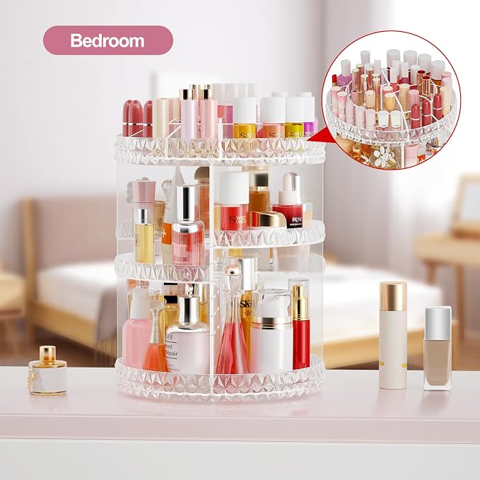 360 Rotating Makeup Organizer, DIY Adjustable Cosmetics Organizer, Professional - Image 5