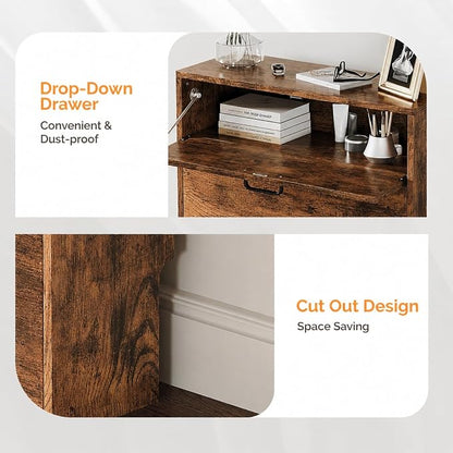VINGLI Set of 2 Distressed Wood Shoe Cabinet - Image 7