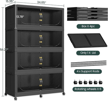 240Gal/960QT 4-Tiers Extra Large Stackable Storage Bins - Image 2