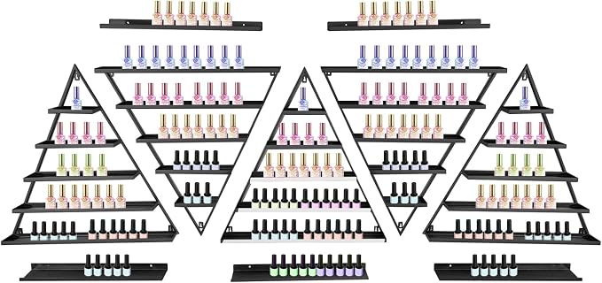 10PCS Black Triangular Nail Polish Racks, 5 Tiers Wall-Mounted Cosmetic Display by Unknown