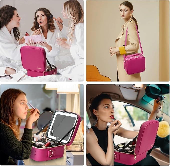 Mocado Travel Makeup Bag with LED Lighted Mirror, Travel Makeup Organizer - Image 7