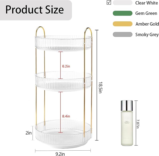 YCIA&DONE 360 Rotating Makeup Organizer and Storage - Image 4
