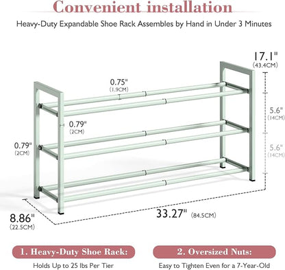 Bumusty 3-Tier Expandable Shoe Rack - Image 3