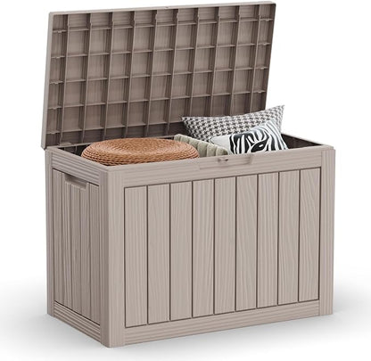 Vixzen 45 Gallon Outdoor Deck Box, Lockable Outdoor Storage Box by Vixzen