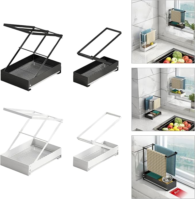 Collapsible Sink Holder Kitchen Tool Organizer Drain Tray - Image 2