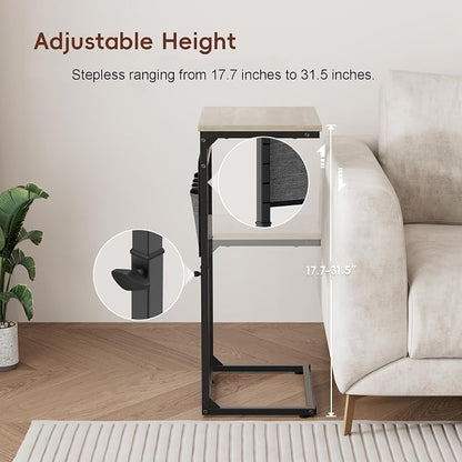 Vagusicc C Shaped End Table, Adjustable Height Small Couch Side Table - Image 5