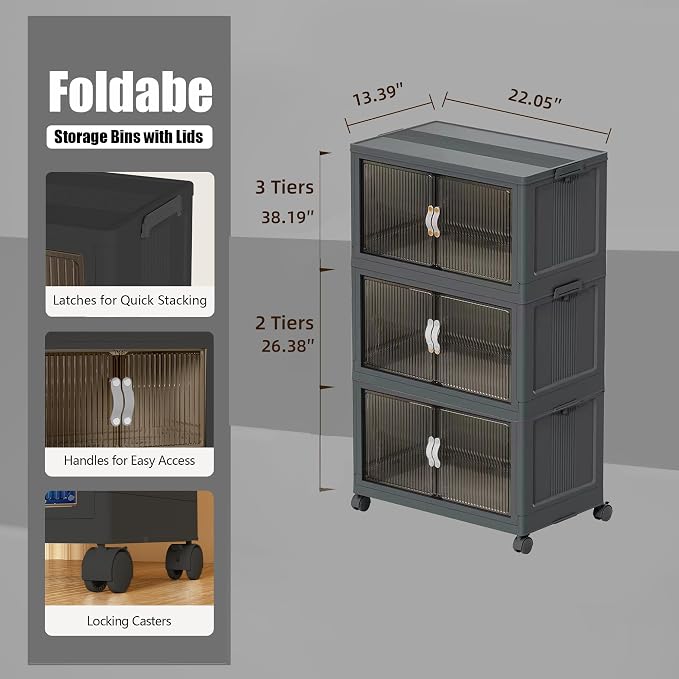 Stackable Storage Bins, Plastic Storage Bins - Image 2