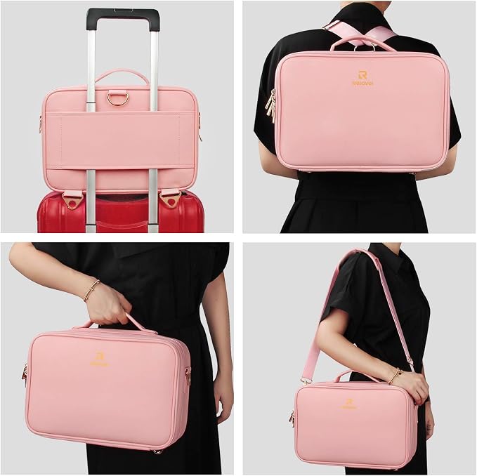 Relavel Makeup Bag Travel Makeup Train Case 13.8 inches Large Cosmetic Case - Image 5
