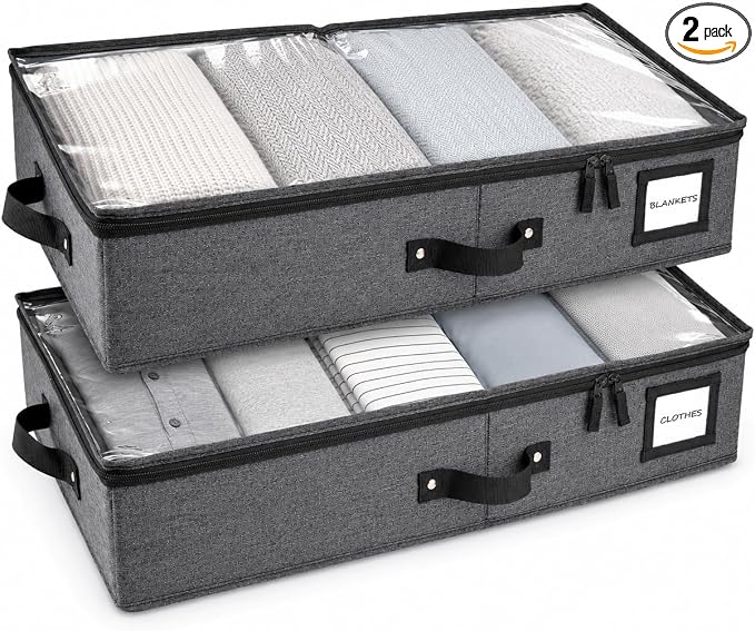 HOMELUX THEORY 2pc Under Bed Storage Containers, Bedroom Under the Bed Drawer by HomeluxTheory