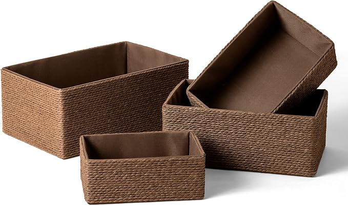 Paper Rope Woven Storage Basket Set of 4 by LaJol%C3%ADeMuse