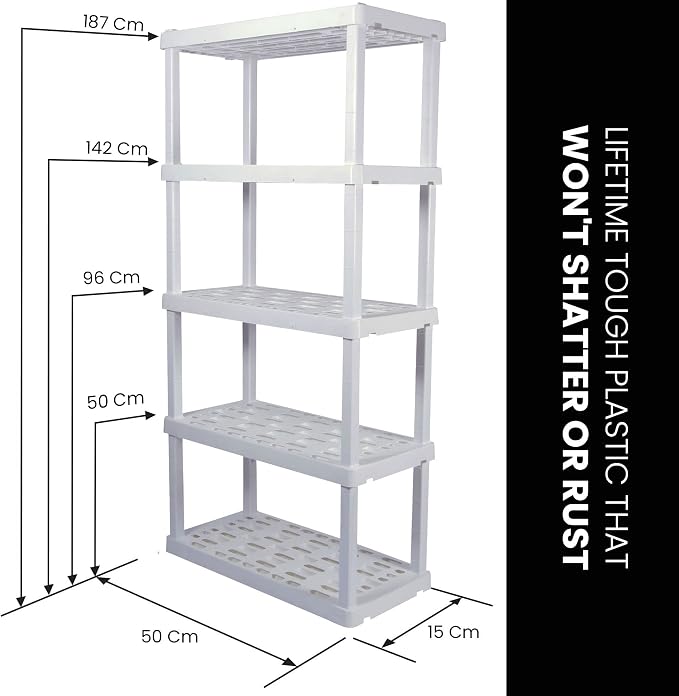 Oskar 5-Tier Storage Shelf, Heavy Duty Storage Shelf, 750 lbs, Laundry Room - Image 3
