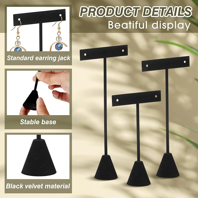 Marsui 18 Pcs Earring Display Set Earring T Bar Display Earring Holders - Image 3