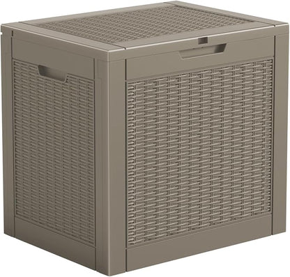 Resin Deck Box - 31 Gallon Lockable Outdoor Storage, Water-Resistant by GGYI