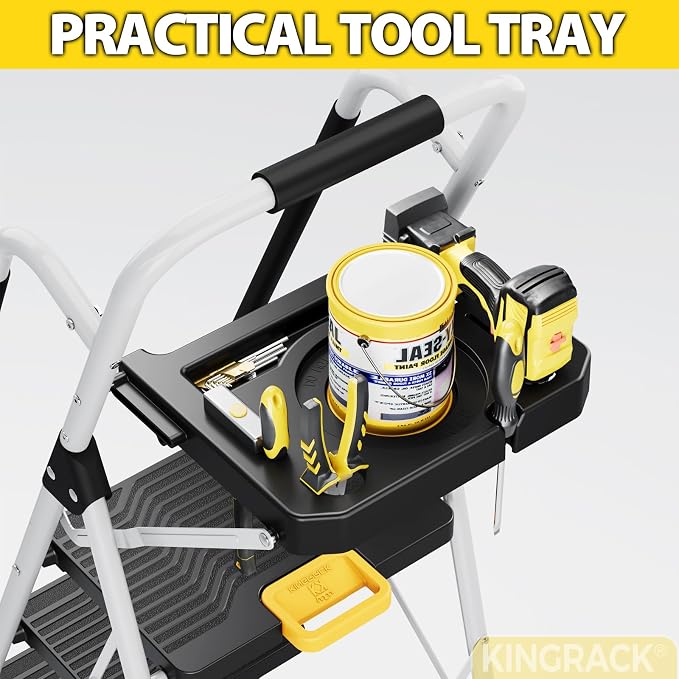 KINGRACK Folding 5-Step Ladder, 800 lbs Capacity Step Stool - Image 3