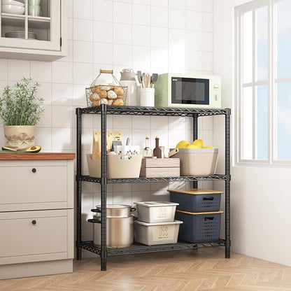 ROOMTEC 3-Tier Heavy Duty Wire Shelving Unit, 1200 lbs Total Capacity - Image 2