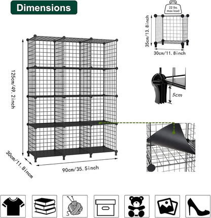 AWTATOS Wire Cube Storage Organizer, Closet Organizers and Storage, Metal 12 - Image 3