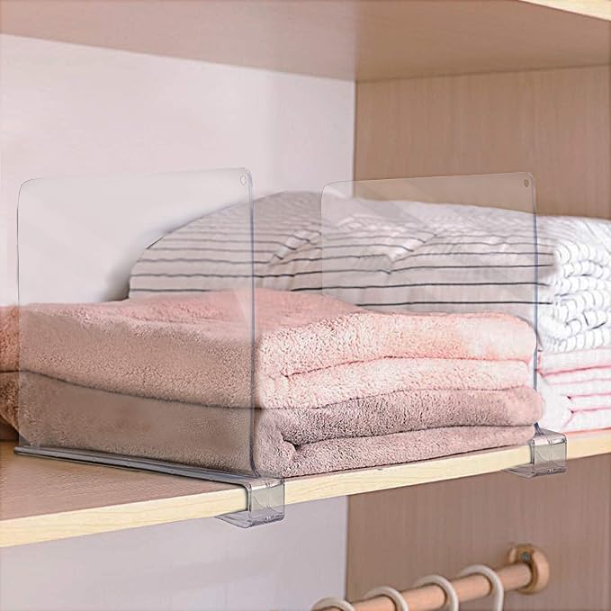 Sorbus 4 Acrylic Shelf Dividers - Image 3