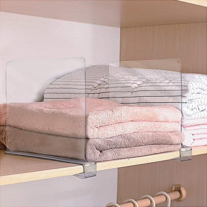 Sorbus 6 Acrylic Shelf Dividers - Image 2
