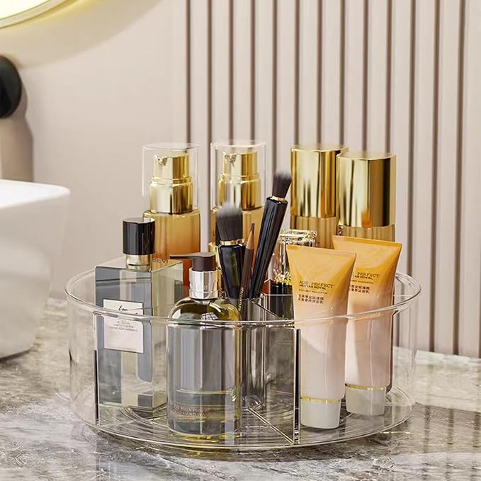 360° Rotating Makeup Organizer 11.5" Clear Turntable Lazy Susan Organizer - Image 5