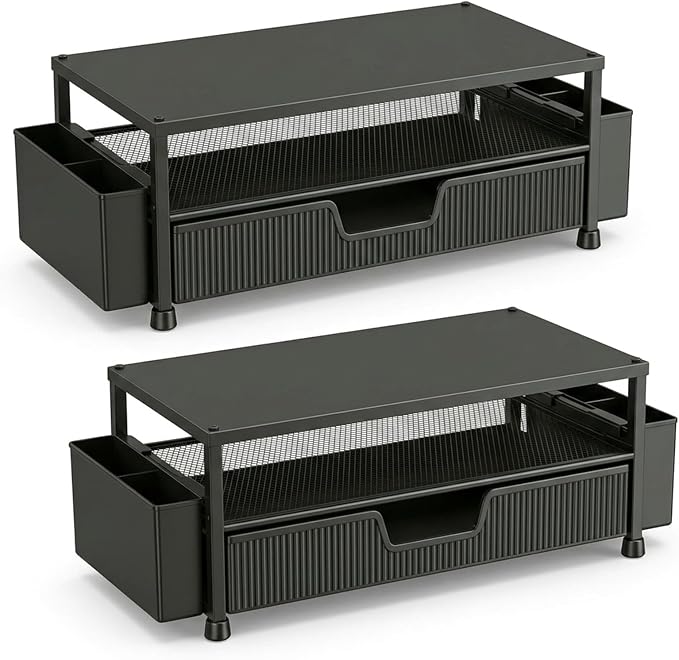 ECOLOVI Desk Organizer and Accessories, 2-Tier Computer Monitor Stand Rise by ECOLOVI