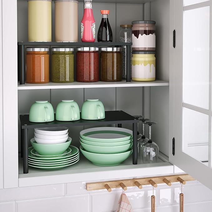 Cabinet Organizer Shelf, Kitchen Counter Shelves, Bamboo Spice Rack Countertop - Image 2