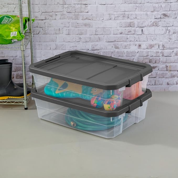 Sterilite 12-Pack Modular Stacker Box, Durable Clear Plastic Storage Bins - Image 6