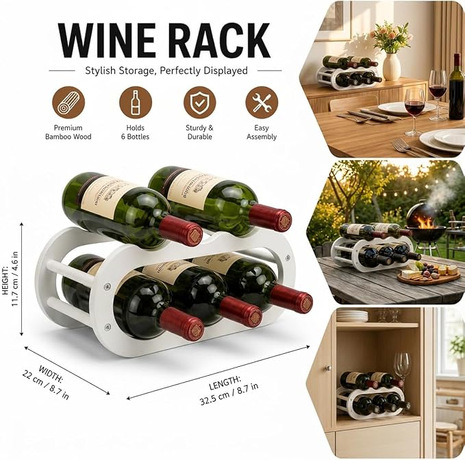 PEKER Wine Rack – Small Countertop Wine Rack & Wine Bottle Holder - Image 2