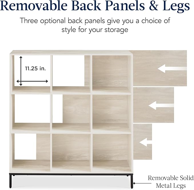 Best Choice Products 9-Cube Bookshelf, 3-Tier Wood Storage Bookcase W/Legs - Image 7