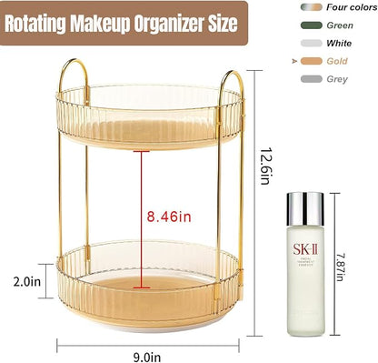 360 Rotating Makeup Organizer for Vanity, Bathroom Countertop Spinning Perfume - Image 4