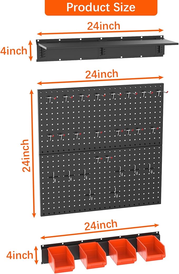 TORACK Garage Metal Pegboard - Image 3
