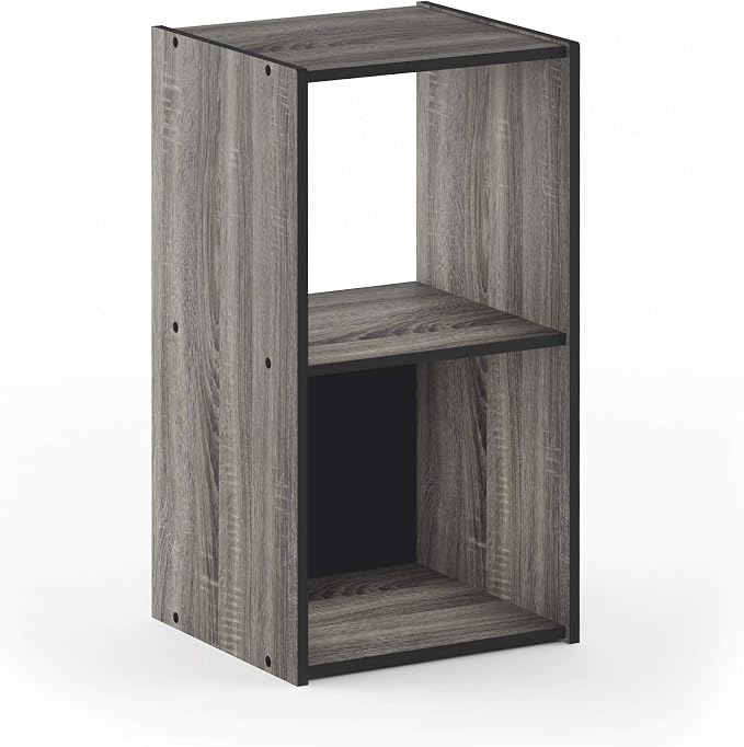 Furinno Pelli Cubic Storage Cabinet, French Oak Grey/Black - Image 4