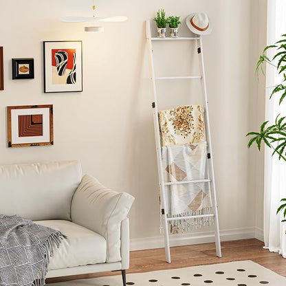 BAMBANG 6-Tier Blanket Ladder for Living Room, Blanket Quilt Ladder Rack Rustic - Image 2