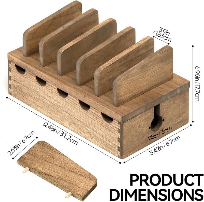 KIRIGEN Wood Charging Station Rack Organizer - Image 7