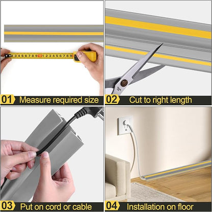 MYFAMIREA 20FT Floor Cord Cover Heavy Duty Cable Cover Protector 3 Channels - Image 5