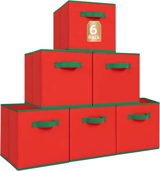 STORAGE MANIAC Storage Cubes, 11 Inch Durable 6 Pack Storage Shelf Basket by STORAGEMANIAC