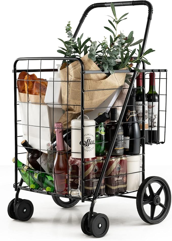Goplus Jumbo Folding Shopping Cart by Goplus