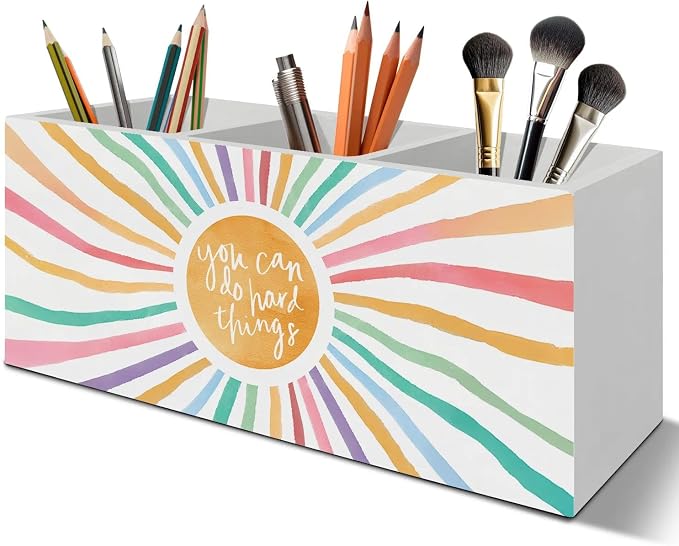 Boho Colorful Sunshine Pen Pencil Holder Organizer by Unknown
