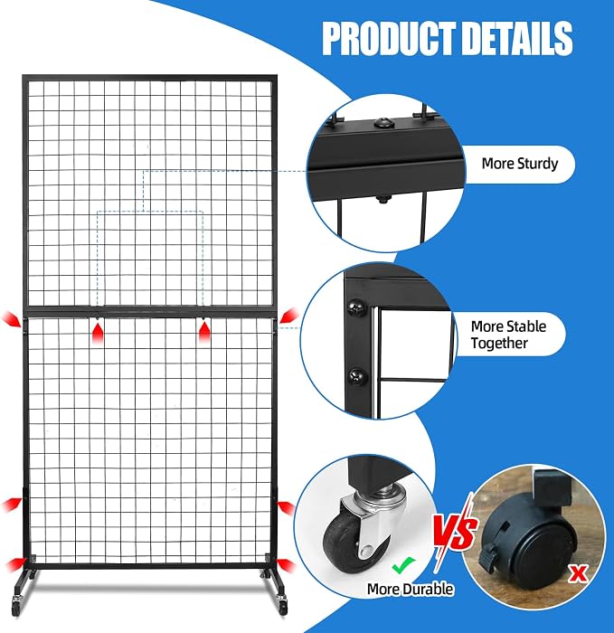 3'x 6' Gridwall Panel Display Stand - Image 4