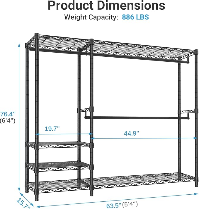 VIPEK V2 Plus Heavy Duty Clothes Rack, Portable Metal Clothing Racks - Image 3