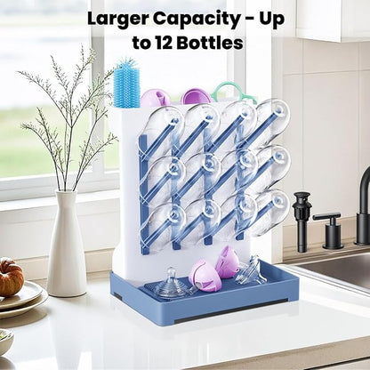 Baby Bottle Drying Rack: Vertical Space Saving Large Bottles Holder - Image 2