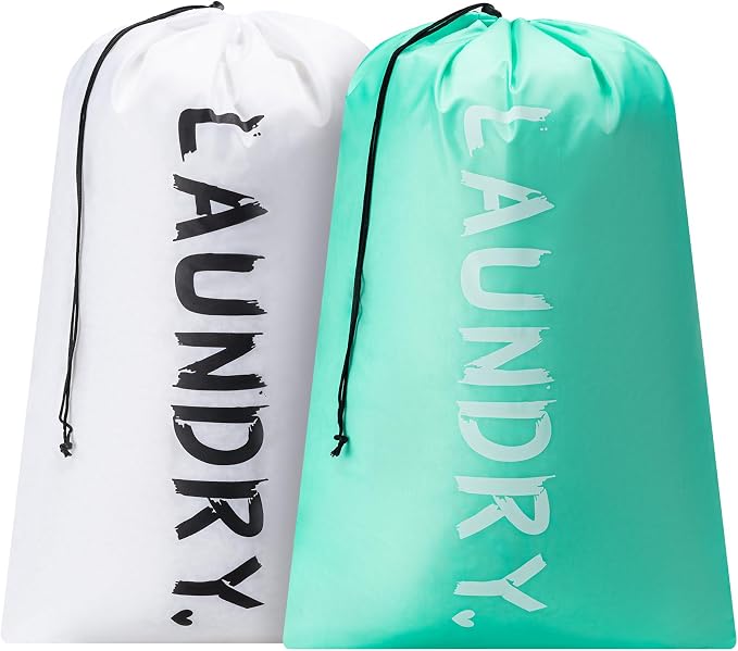 2 Pack XL Travel Laundry Bag, Machine Washable Dirty Clothes Organizer by Unknown