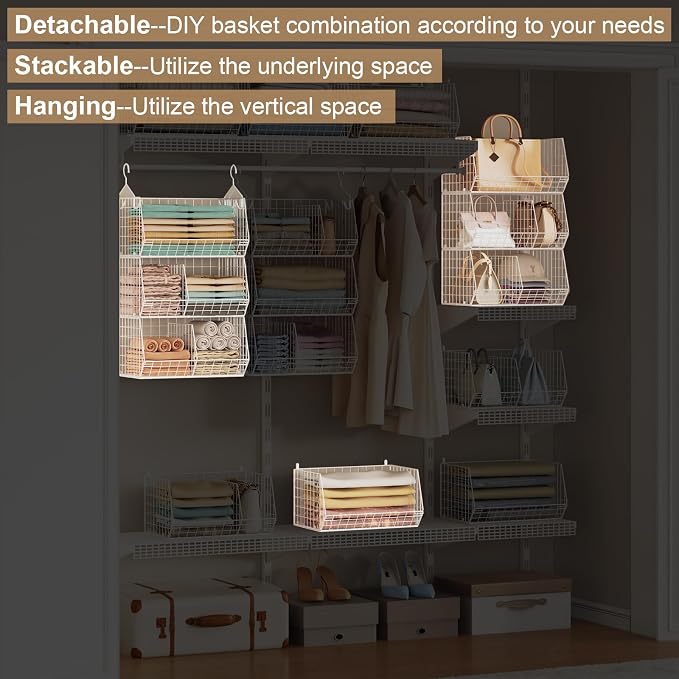 3 Tier Extra Large Closet Hanging Shelves - Image 8